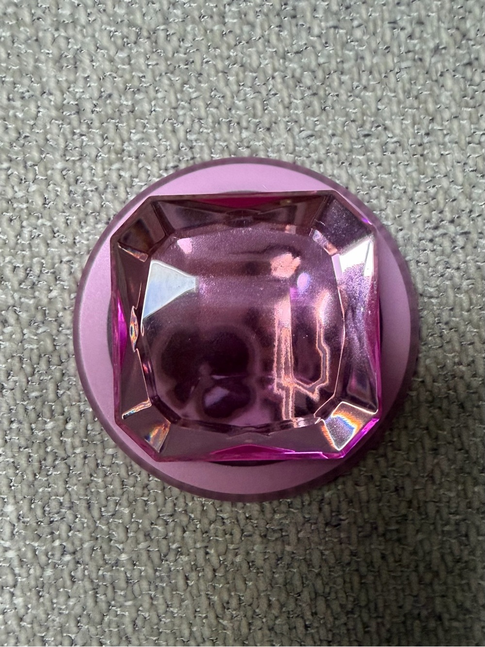 Rose Pink Faceted Gem Phone Grip - Sparkling Hold for Smartphones